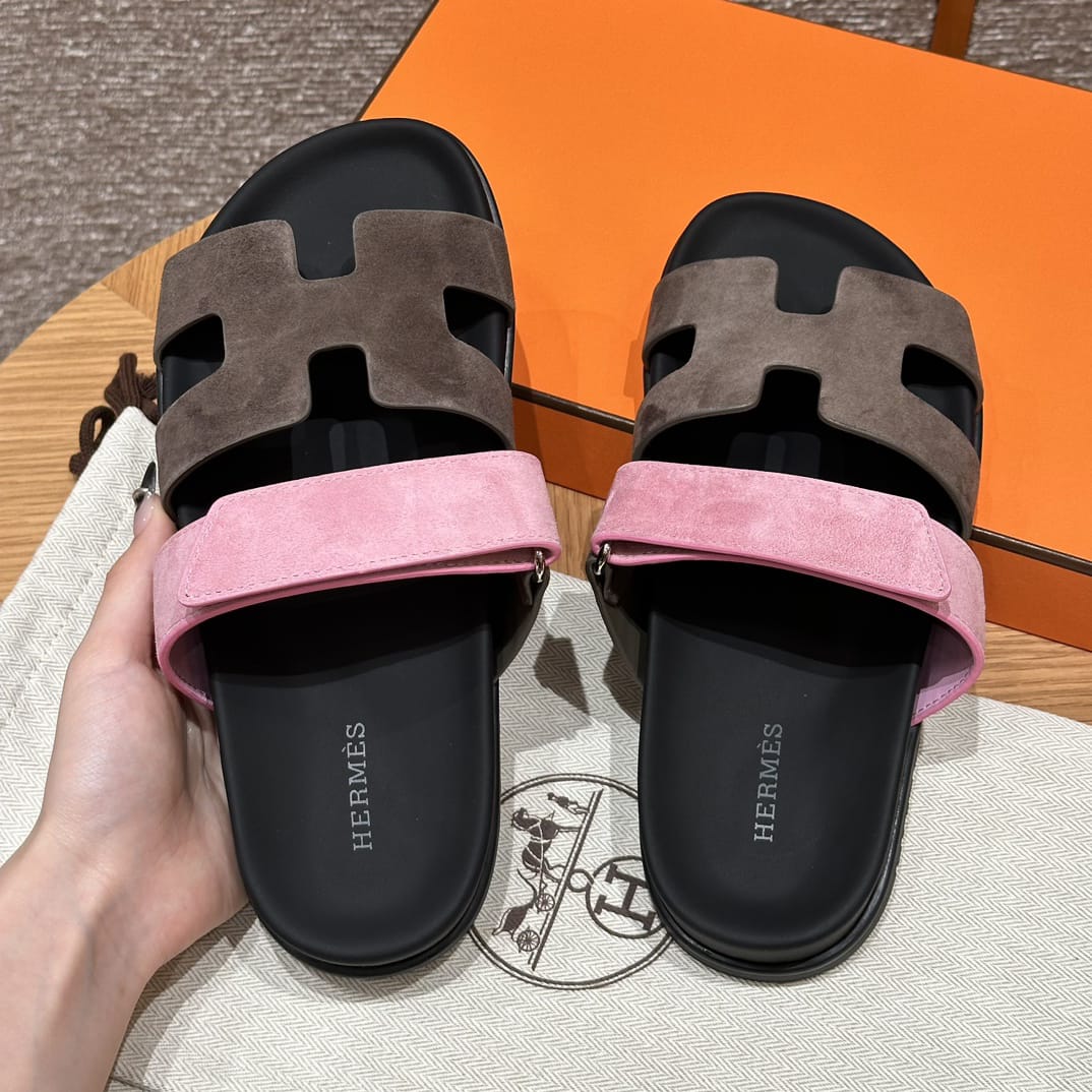 Sandales Chypre Hermès Marron & Rose